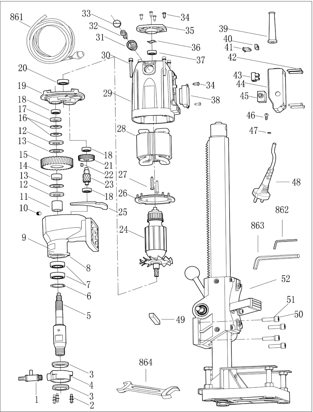 DZZ02-130 DIAMOND DRILL WITH WATER SOURCE