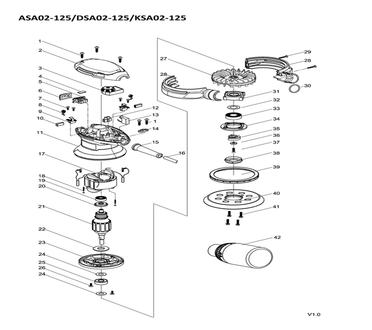 DSA02-125 RANDOM ORBITAL SANDER