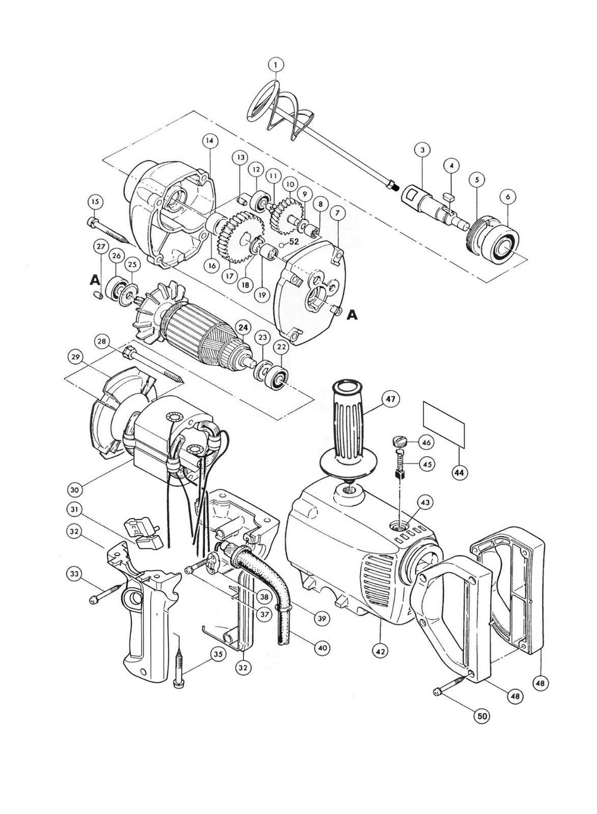 DQU160 ELECTRIC MIXER-SPIRAL WITH ROD