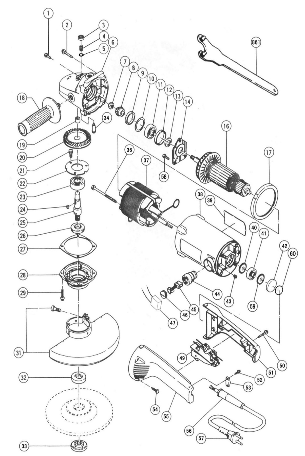 DSM180A ANGLE GRINDER (WITHOUT SOFT START)